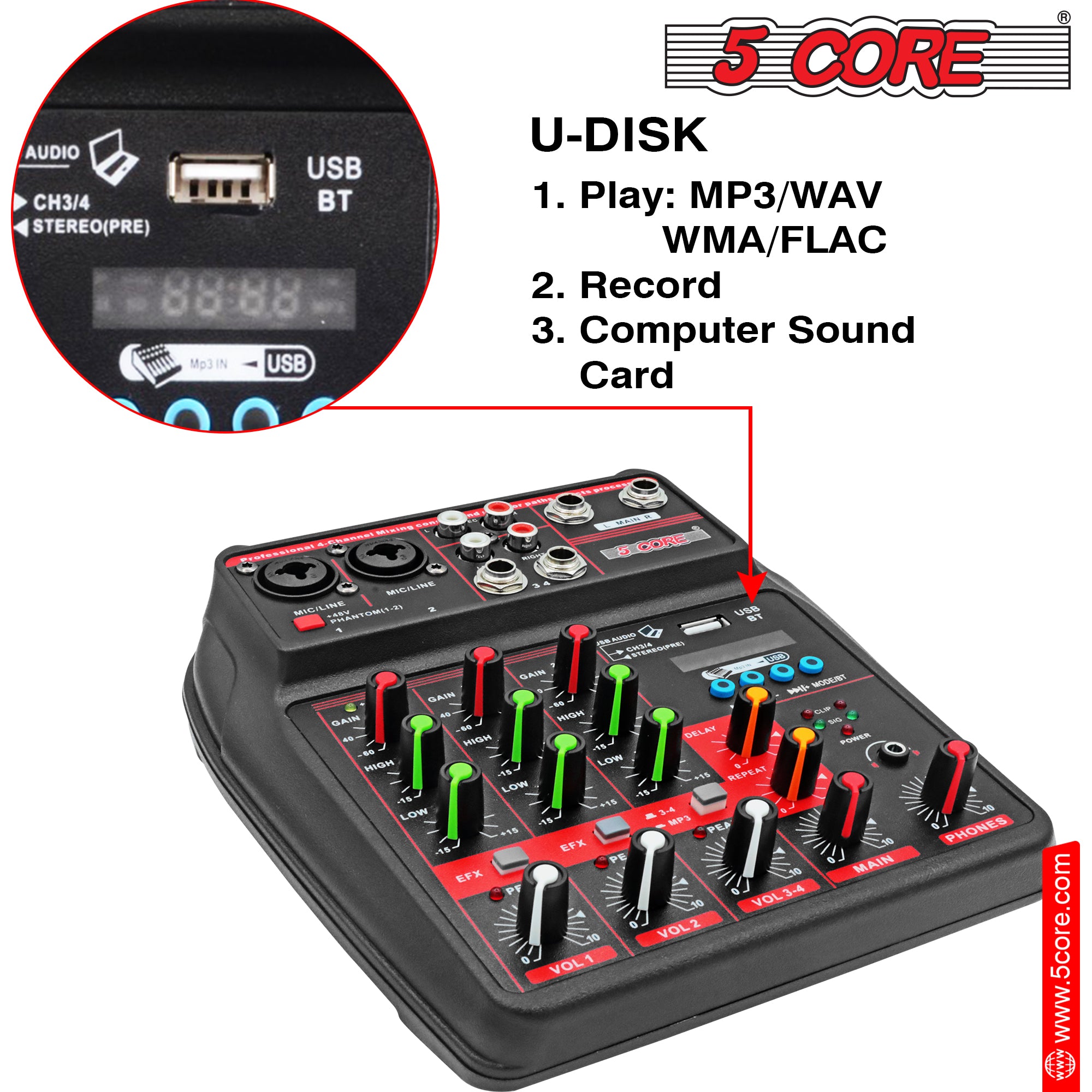 audio mixer w Bluetooth • USB