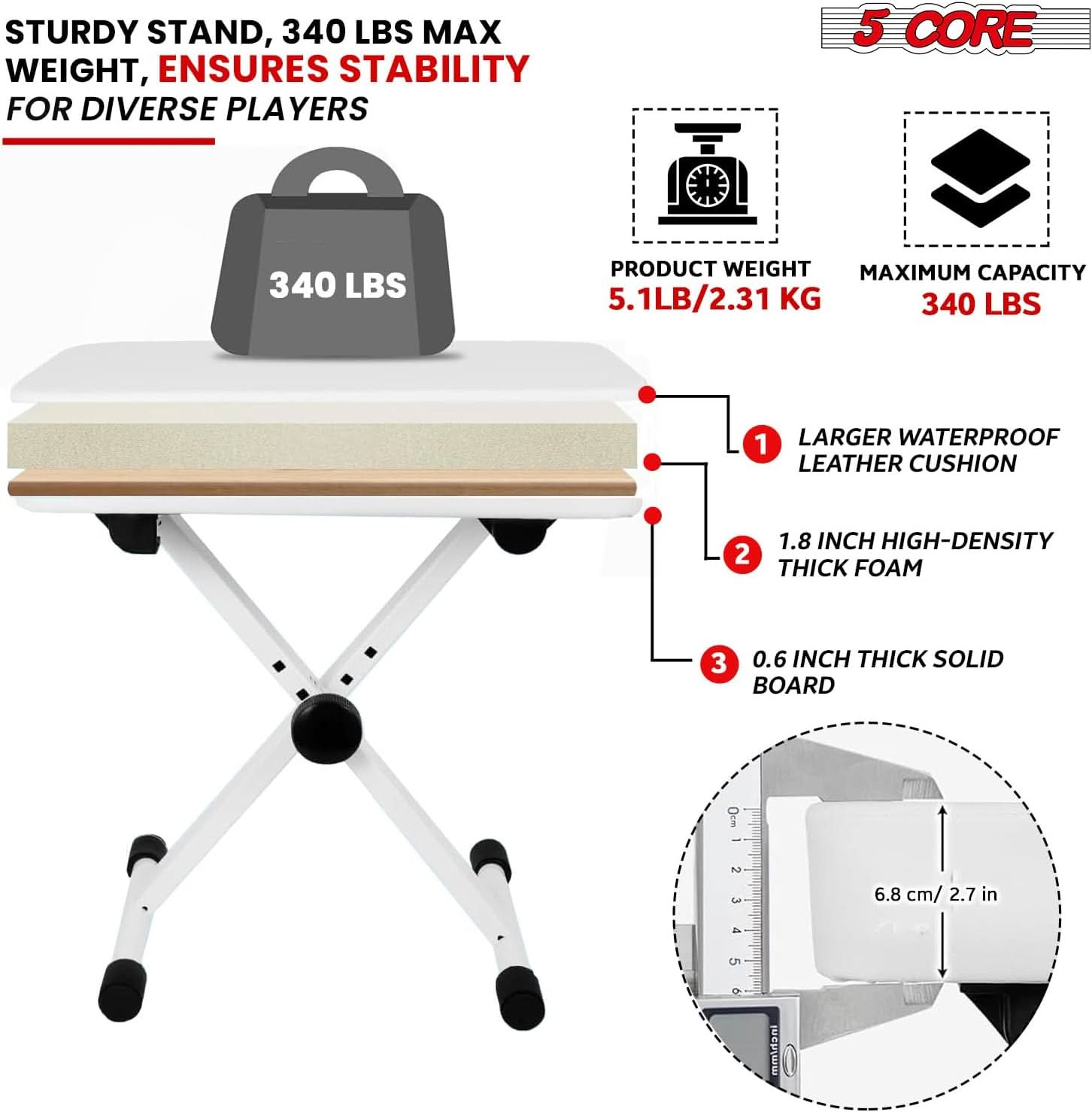 Weight capacity of our double X style Keyboard mount