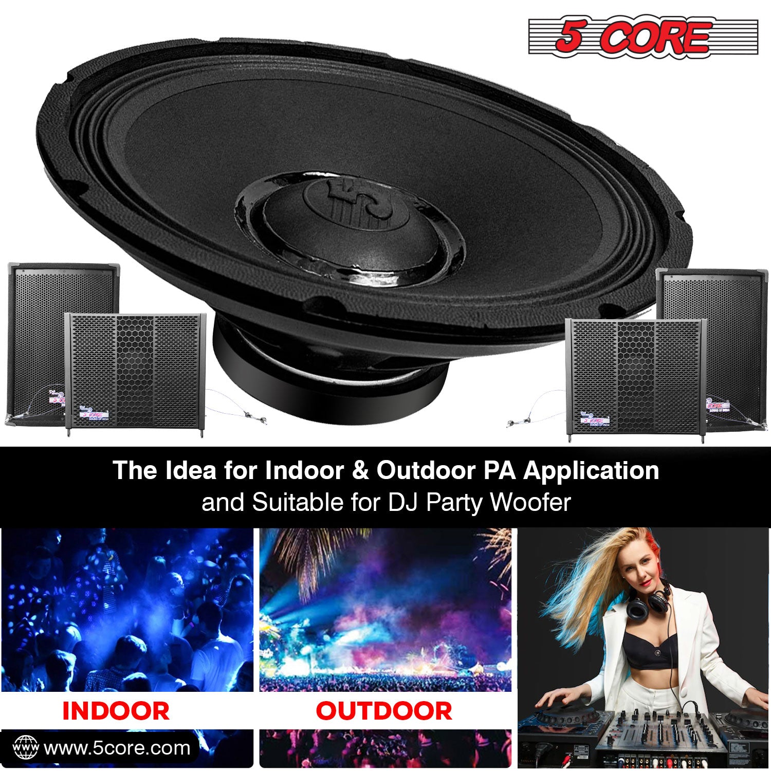 5 core 15 inch subwoofer ideal for indoor and outdoor pa application and suitable for dj party woofer.