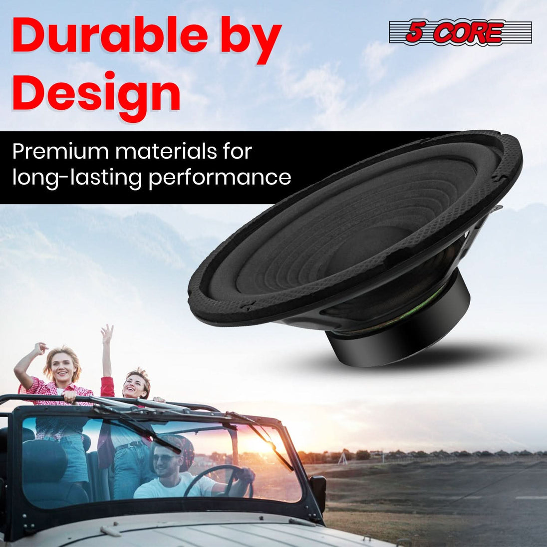 6 inch subwoofer speaker for rich, powerful bass, designed for an immersive car audio experience w compact installation