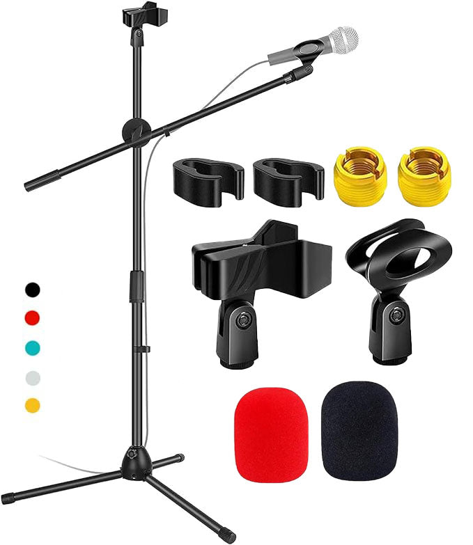 5 Core Tripod Mic Stand 59" Adjustable Microphone Stands Floor w Boom Arm 6Pcs