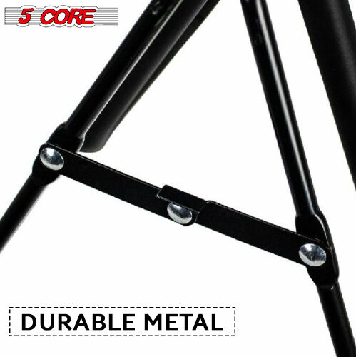 5Core Ukulele Stands Floor A-Frame Style Foldable Metal Body Ukelele Holder Secure Lock & Padded Arms