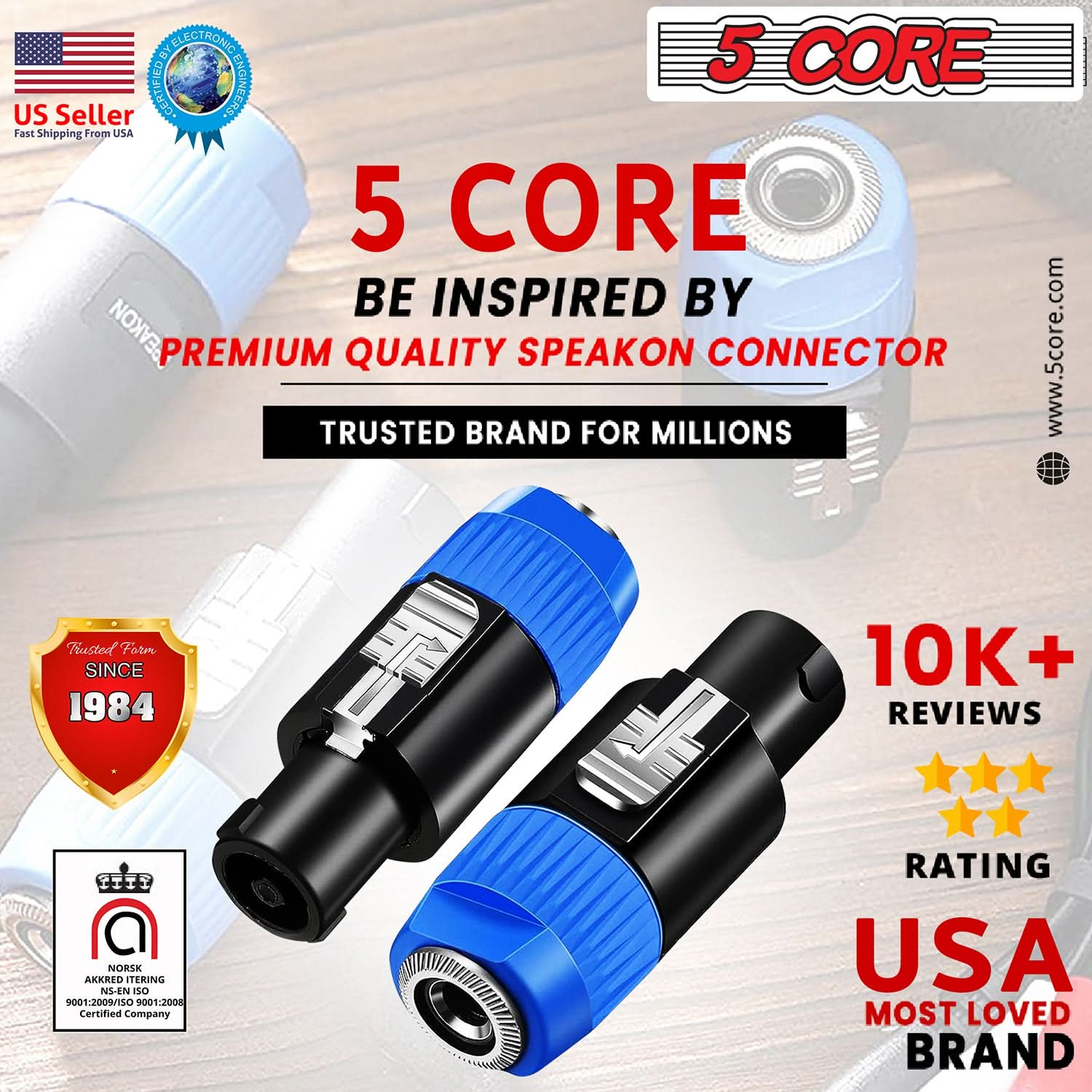 5 Core Speakon Adapter Audio Jack Male Audio Pin Professional Speaker Adapter Connector