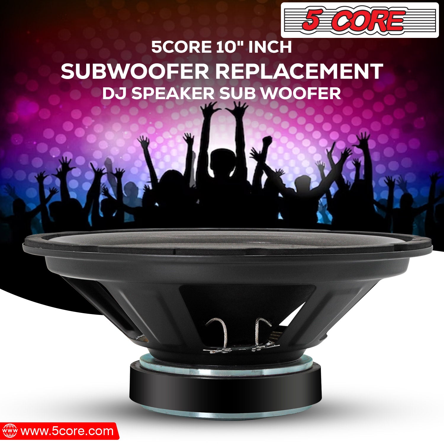 5 core 10" subwoofer replacement dj speaker sub woofer.