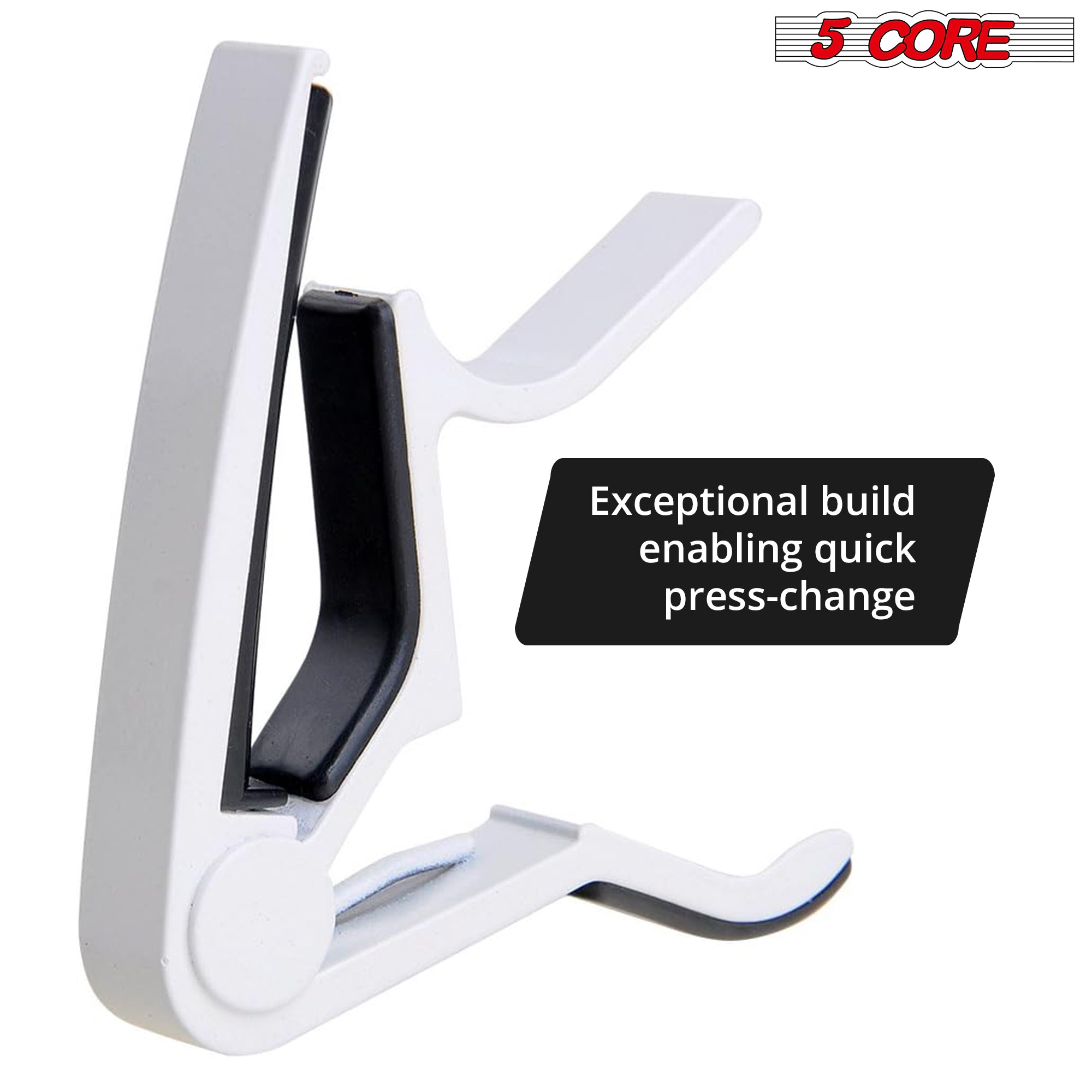 5 Core Guitar Capo Premium Capo for Acoustic Guitar 6 String Classical Guitar kapo for Ukulele Mandolin Banjo Guitar Accessories - CAPO WH 1Pc