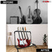 Electric guitar accessories, flying V guitar, guitar accessories kit, and guitar floor stand.