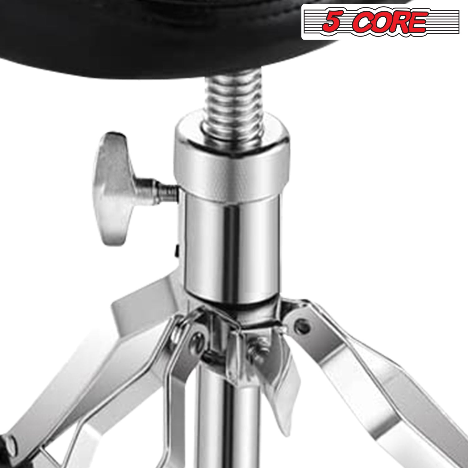 5 Core Drumming Stool: Height adjustable padded seat for drummers and percussionists.