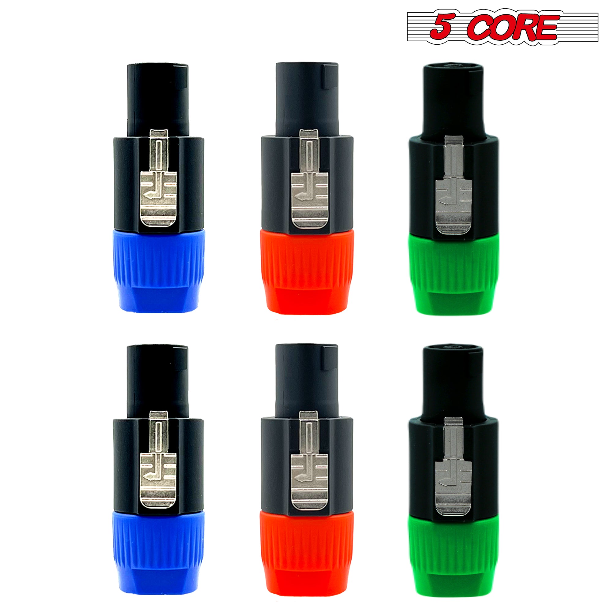 5 Core Speakon Adapter 6 Pack • High Quality Audio Jack Male Audio Pin • Speaker Adapter Connector