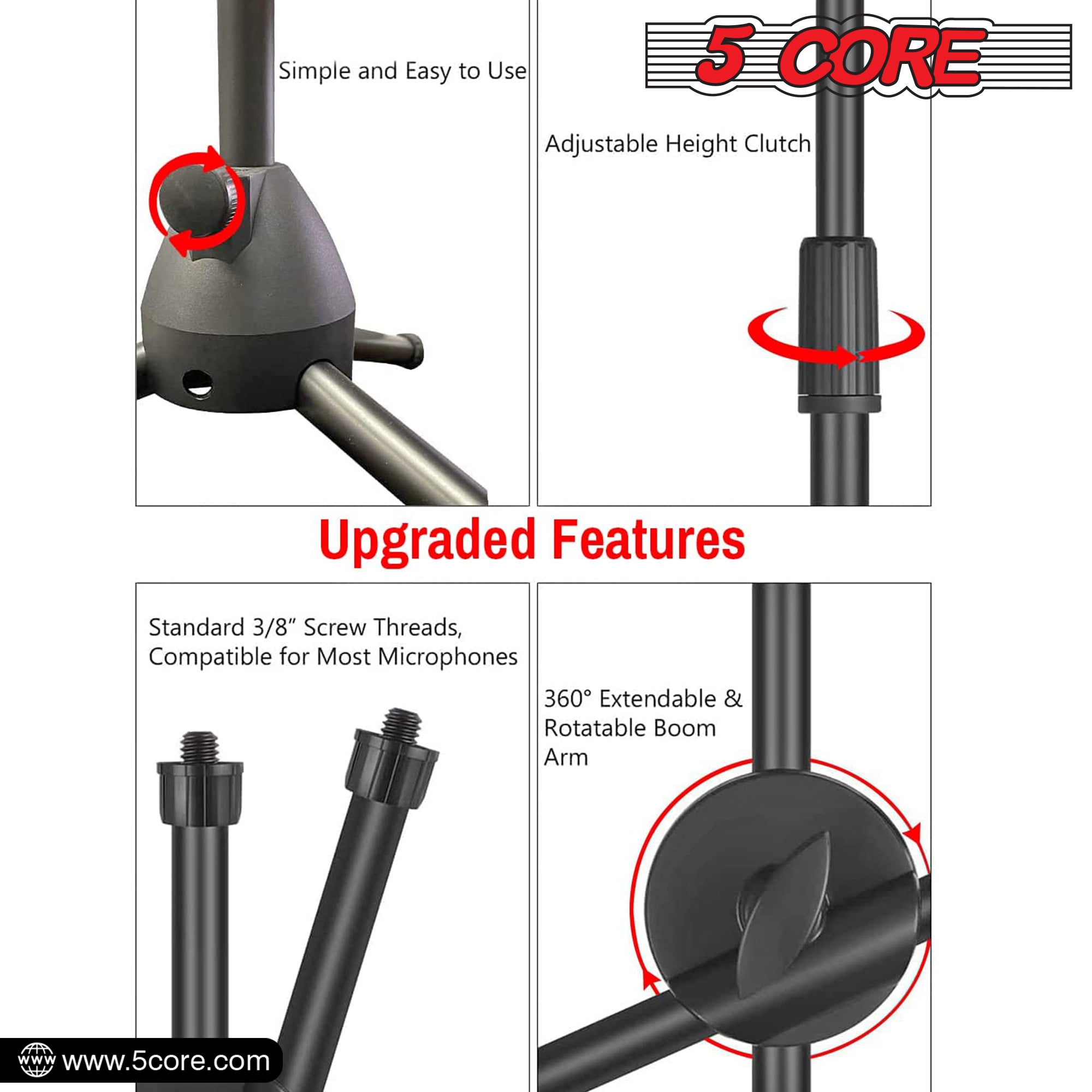 simple and easy to use mic stand 