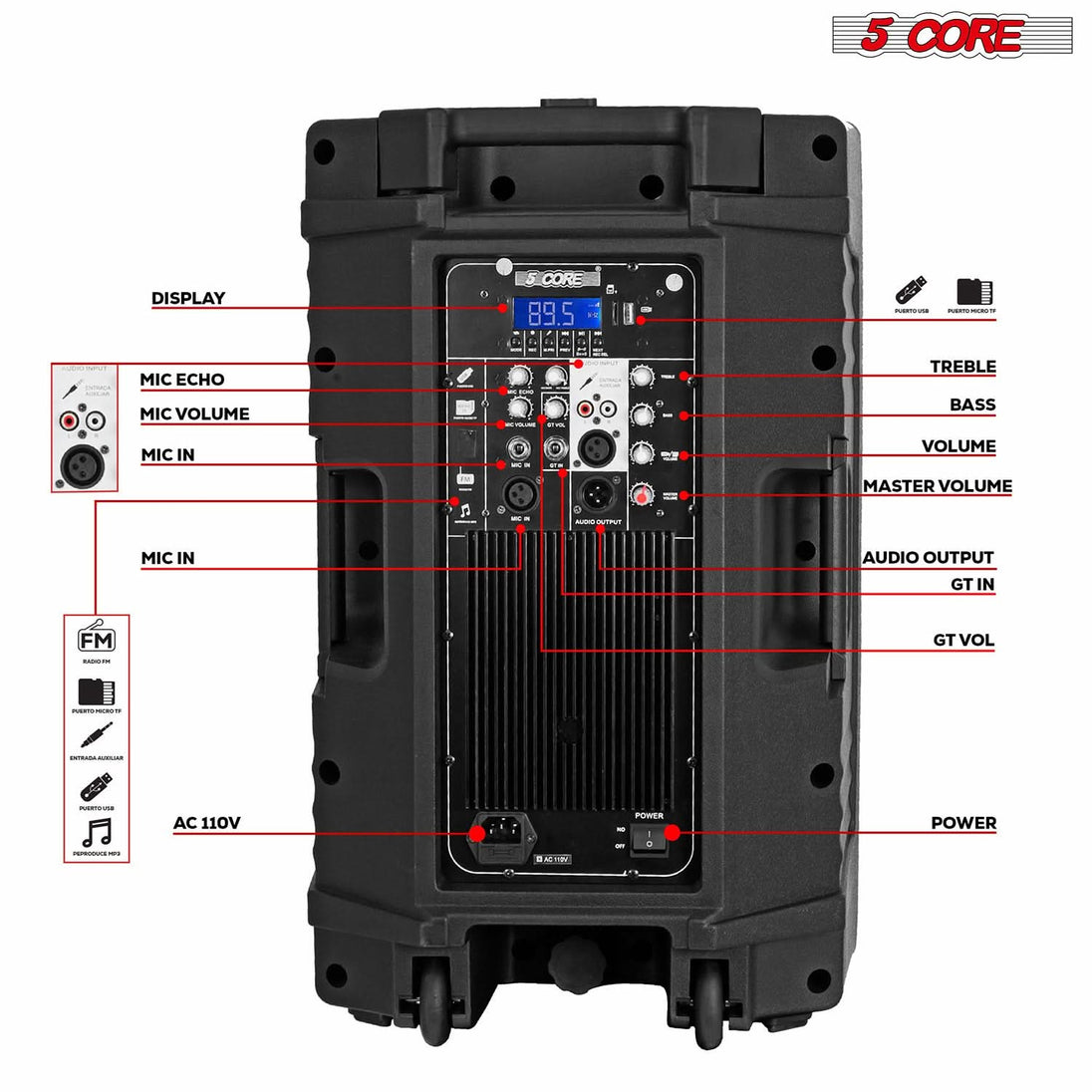 Enhance your singing experience with our bluetooth speaker featuring multiple input options for versatile entertainment