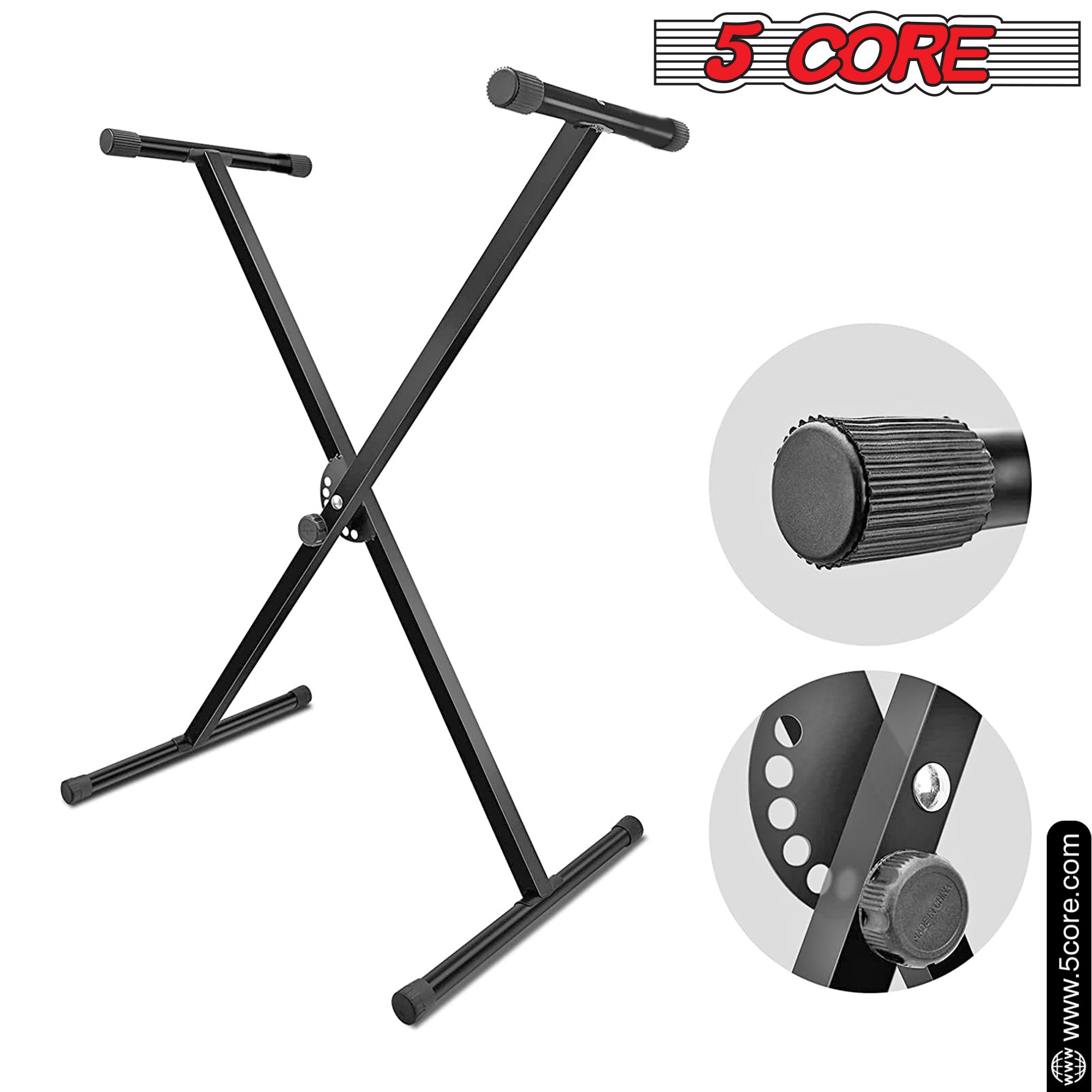 5 Core Piano Stand Adjustable Keyboard Stands Metal X Style On Stage Keyboard Seat Durable & Sturdy Easy To Assemble For Travel And Storage - KS 1X
