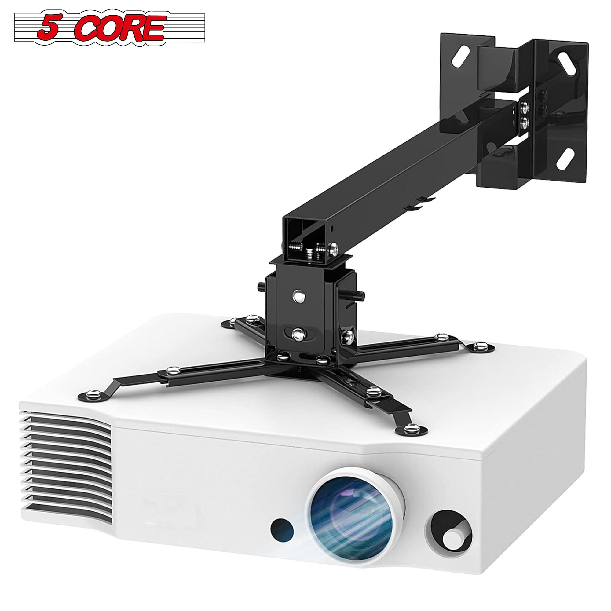 5Core Projector Mount Ceiling Wall Universal Holder Adjustable Low Profile Capacity 40lb BLACK