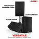 With this versatile PA system, position your speakers in multiple ways for optimal sound coverage