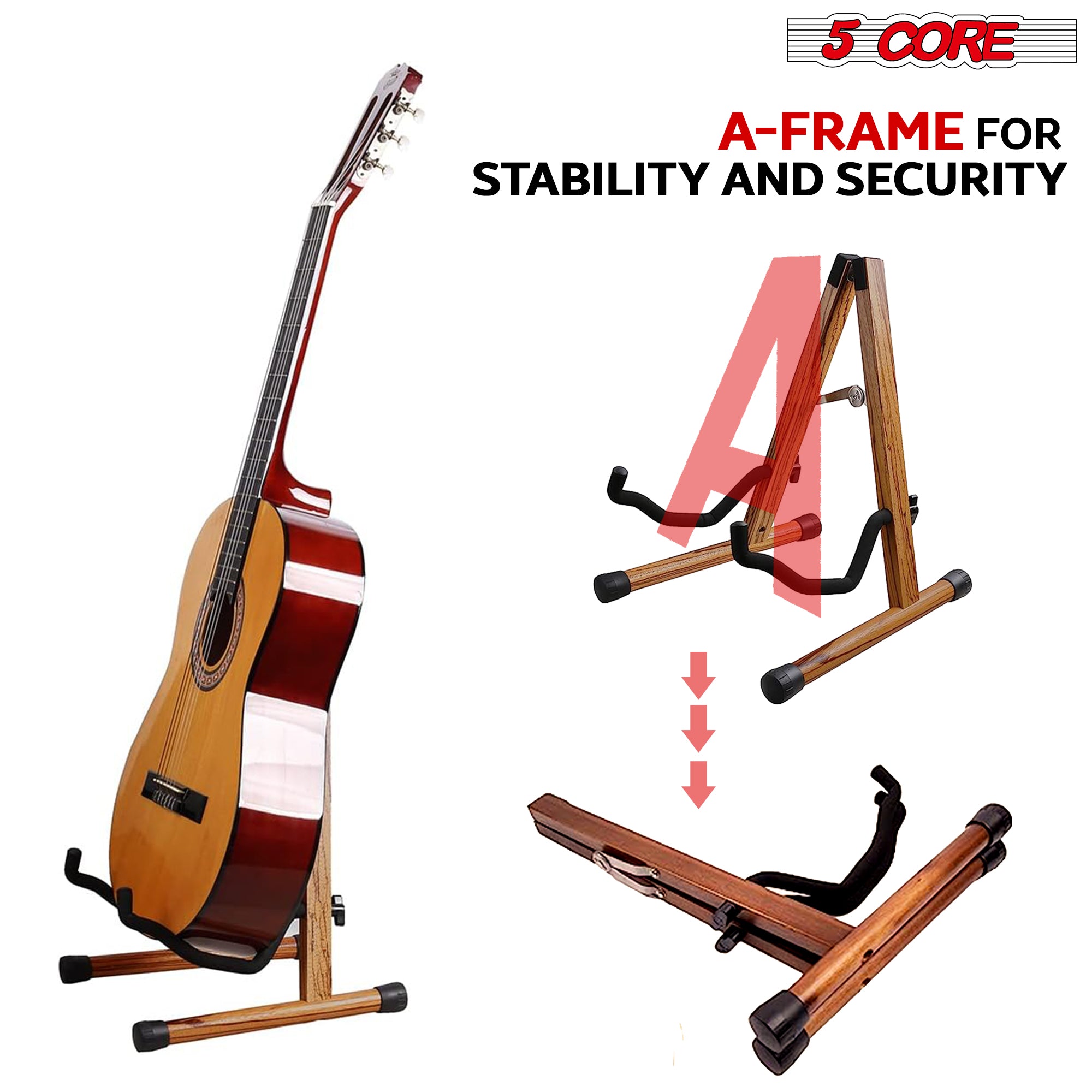  T-LoVendo 5.789 Universal Folding Floor Stand for Spanish  Electric Acoustic Guitar : Instrumentos Musicales