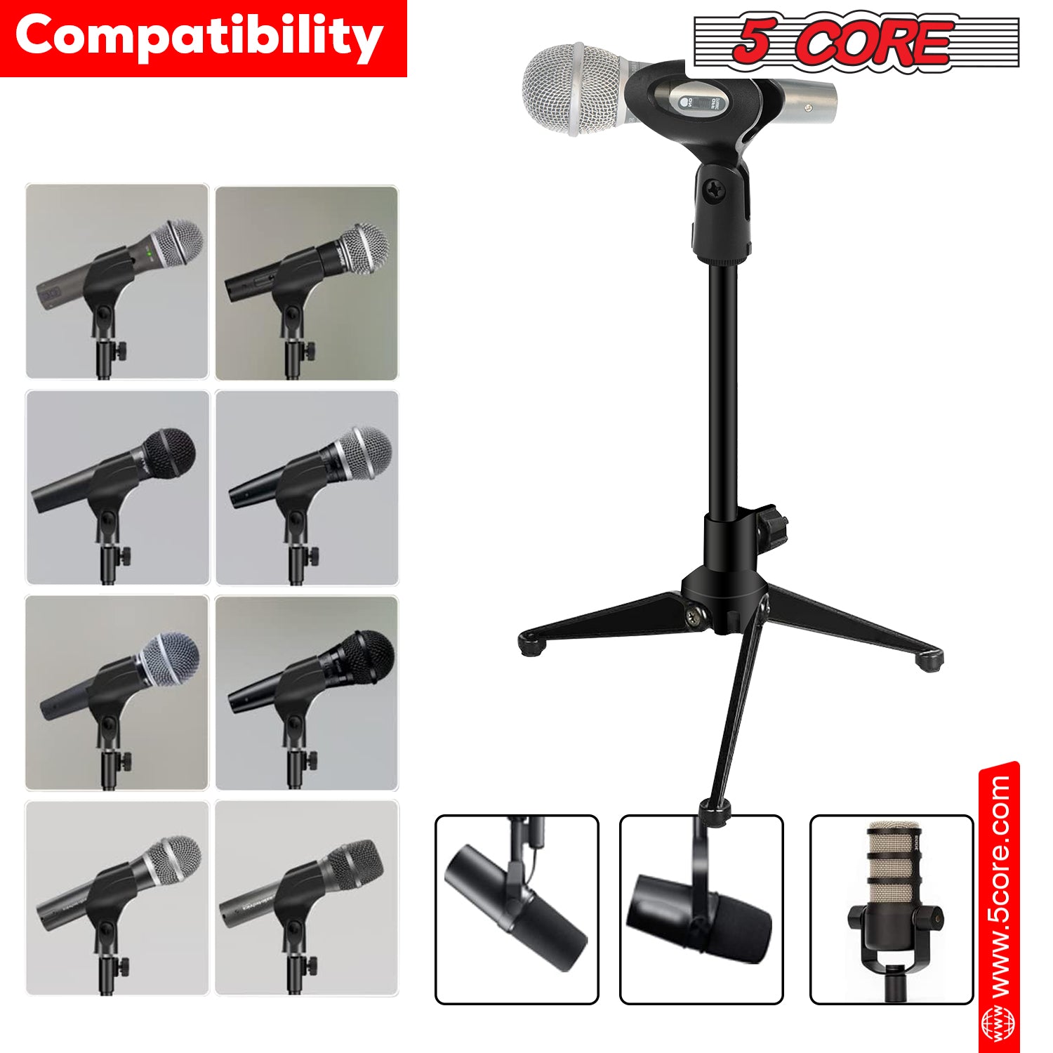 Adjustable table tripod mic stand: Perfect for versatile positioning.