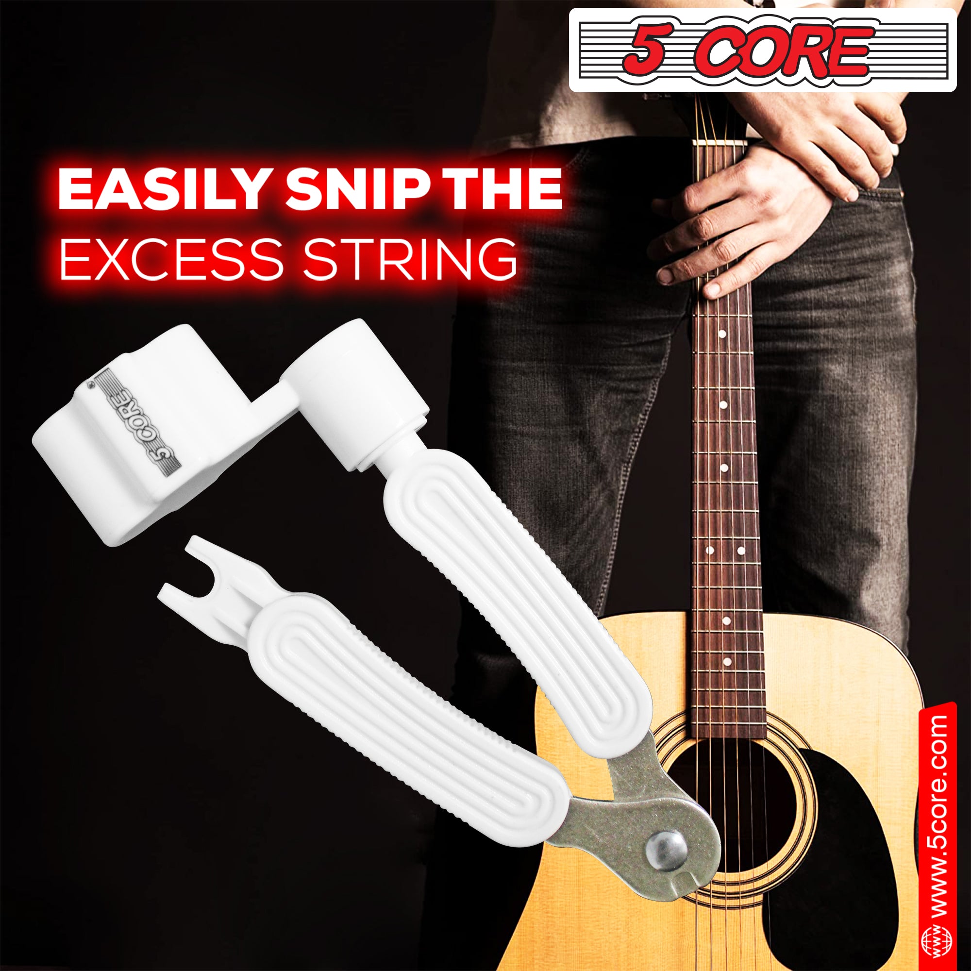 5Core Guitar String Winder  3 In 1 Multifunctional Guitar Maintenance Tools  w Bridge Pin Puller