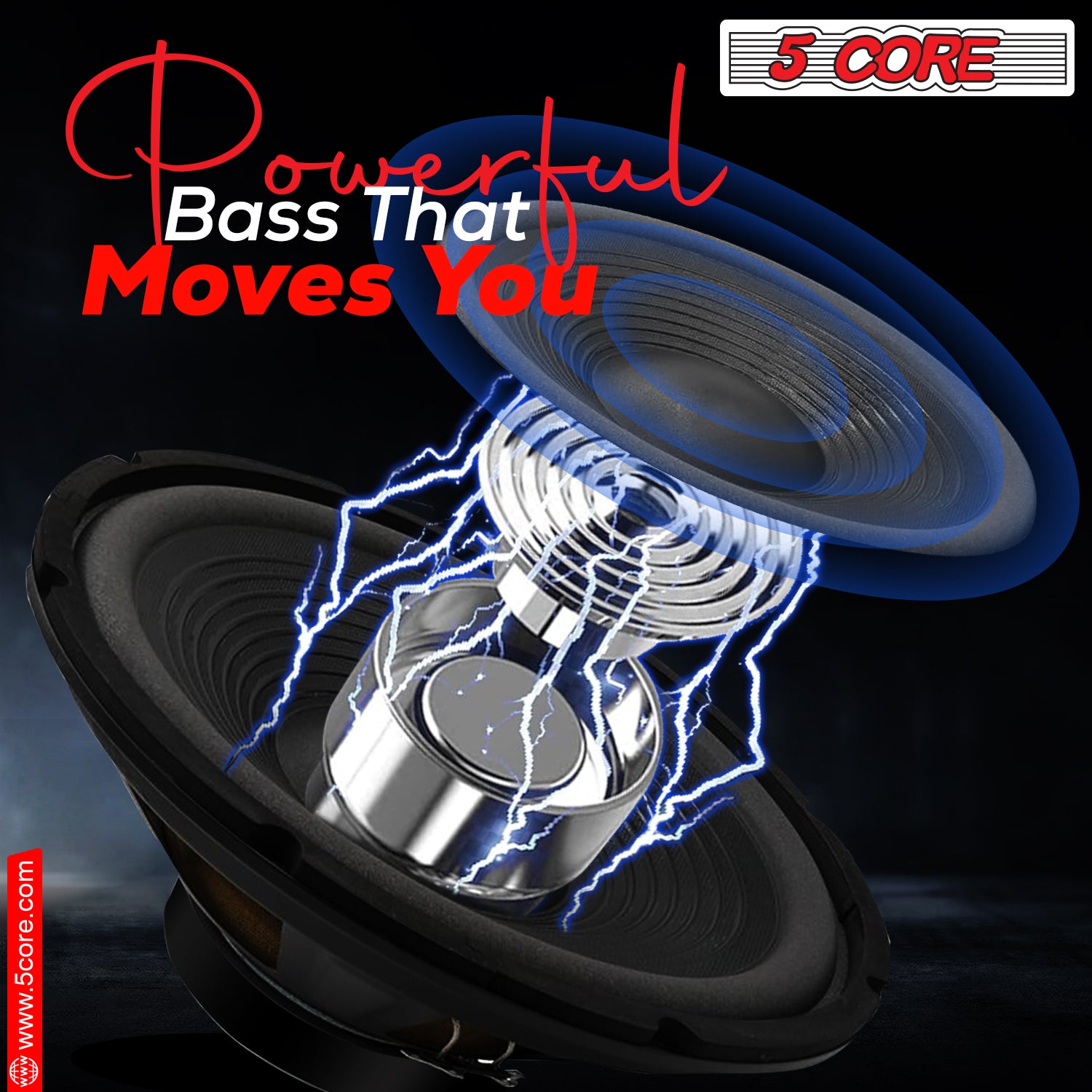 5 Core 12 Inch Subwoofer Speaker 1200W Peak 8 Ohm DJ Replacement Bass Sub Woofer w 30 Oz Magnet