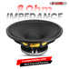 A powerful 8-ohm impedance subwoofer designed for deep bass and optimal performance in home audio and theater systems