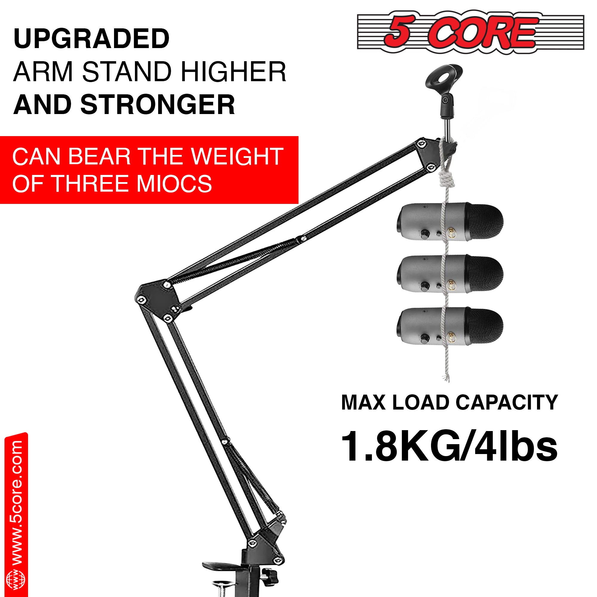 max load capacity mic arm stand