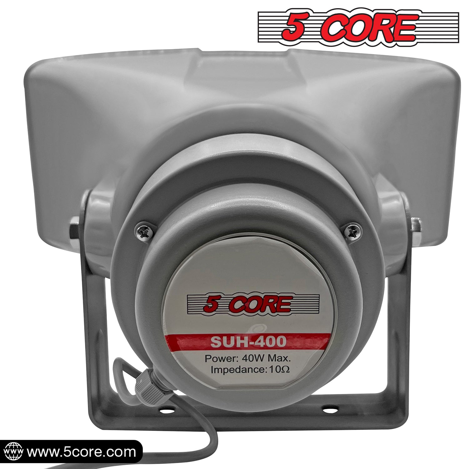 5 Core PA Horn Speaker Outdoor 8x16" Siren Loudspeaker • 40W RMS Loud Megaphone Driver Horn
