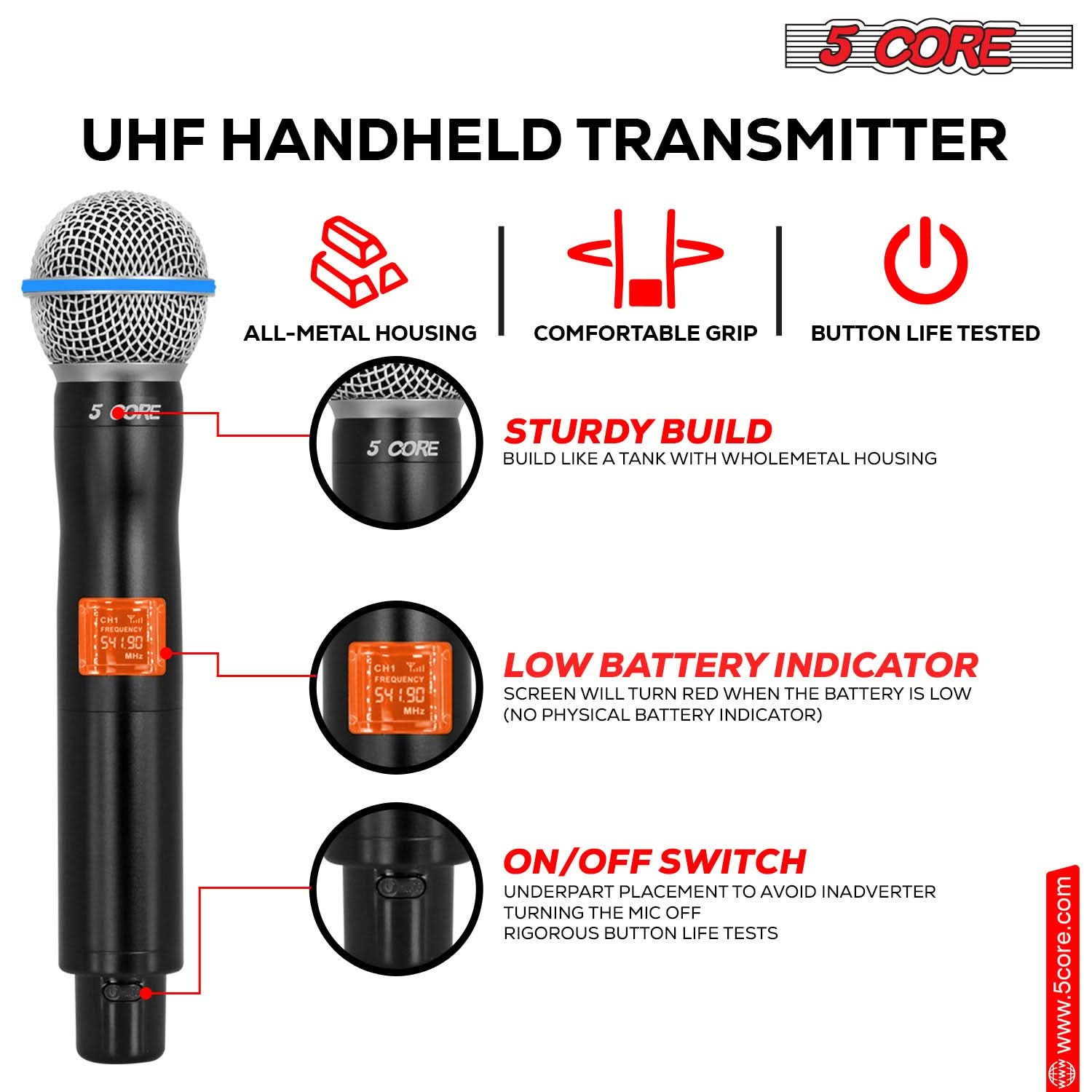 Switch to our wireless mic and easily replace the batteries for uninterrupted performance