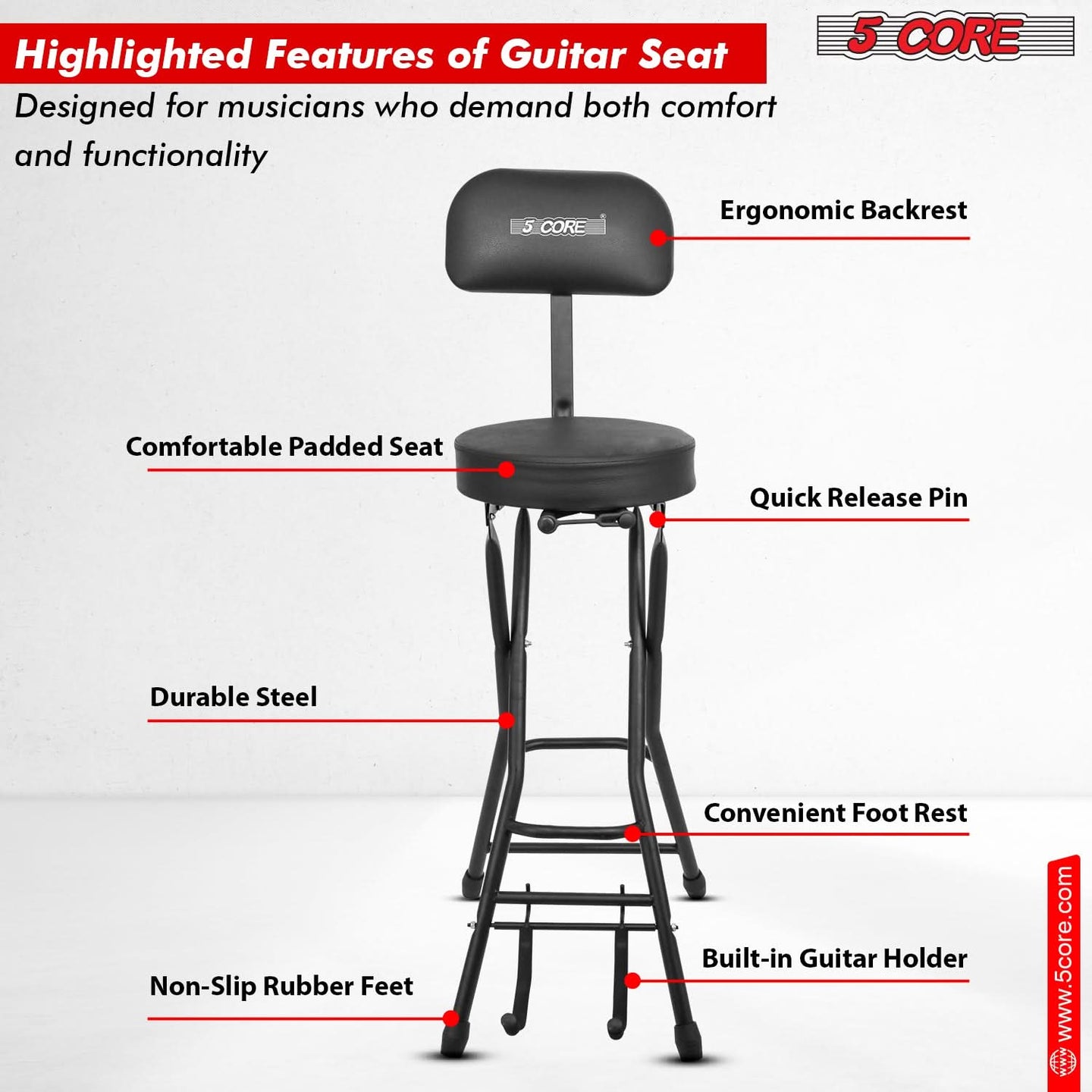 Maximum efficiency for your comfort in our music chair