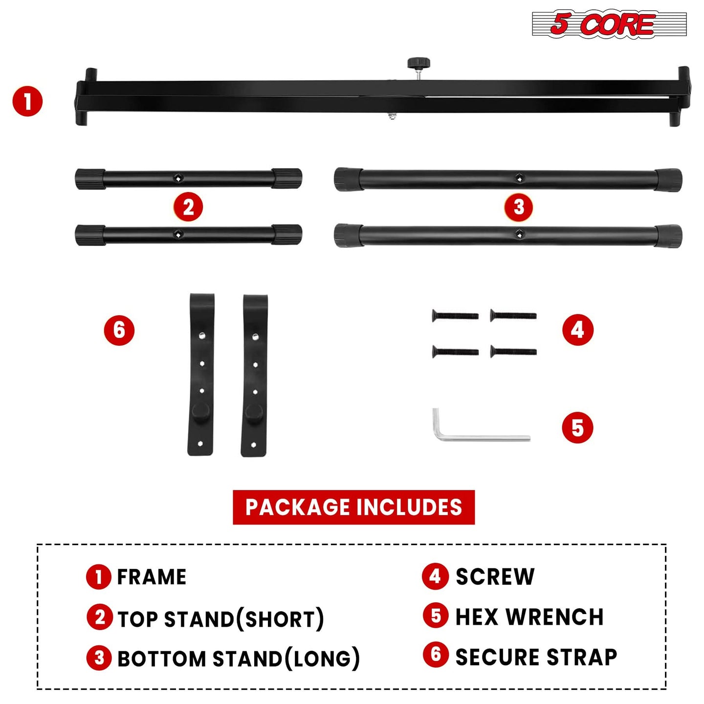 Keyboard display stand package includes all essentials