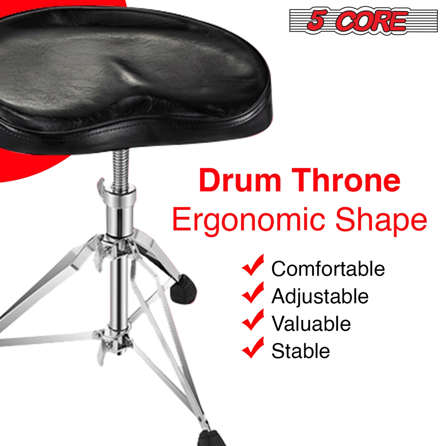 5 Core Drummer's Seat: Durable and comfortable stool designed for extended use.