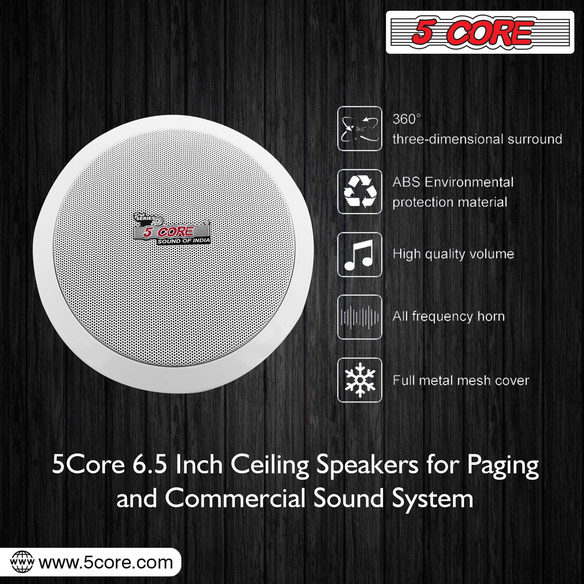 6.5 inch ceiling speakers for paging and commercial sound system