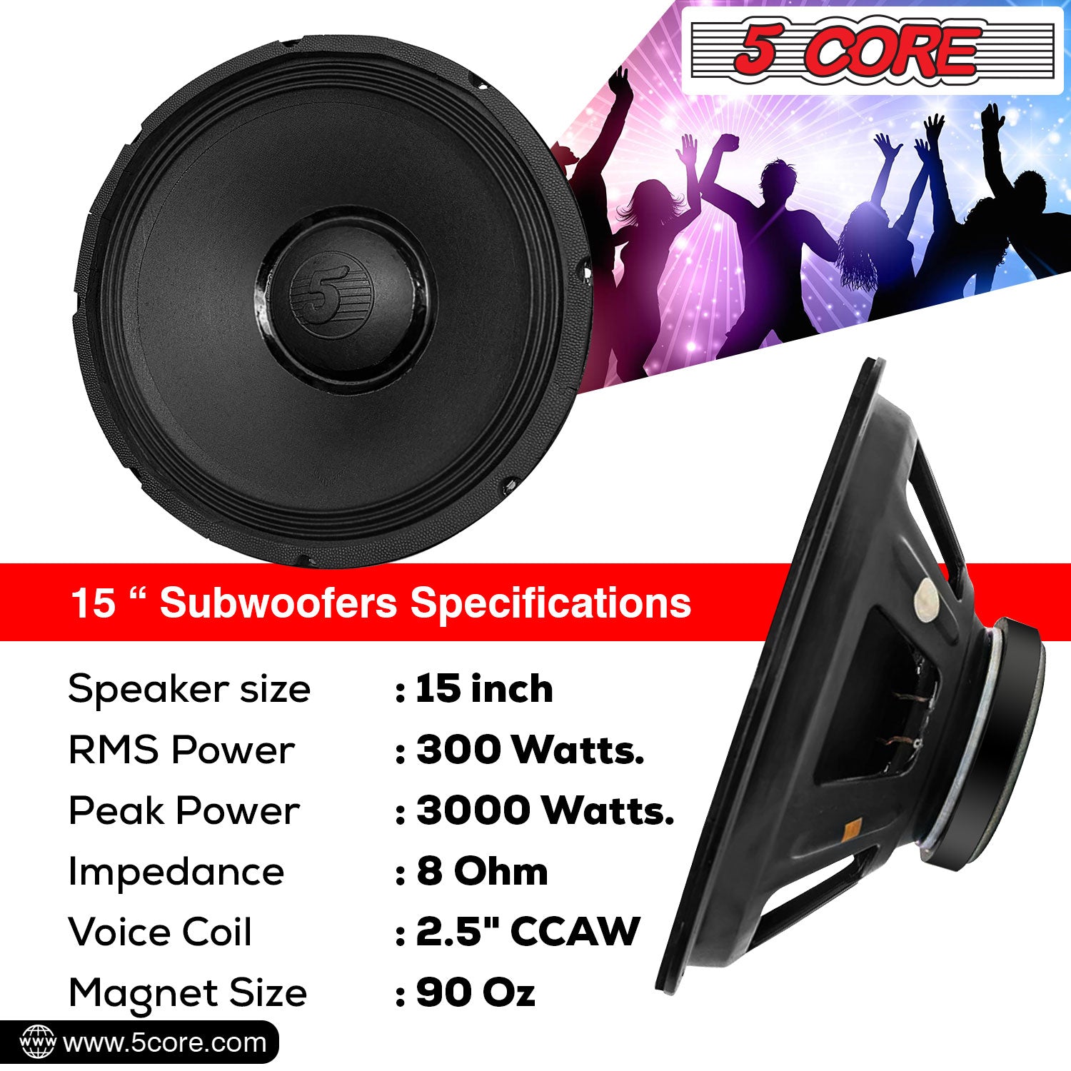 Premium subwoofer with 300w Rms and 3000w pmpo