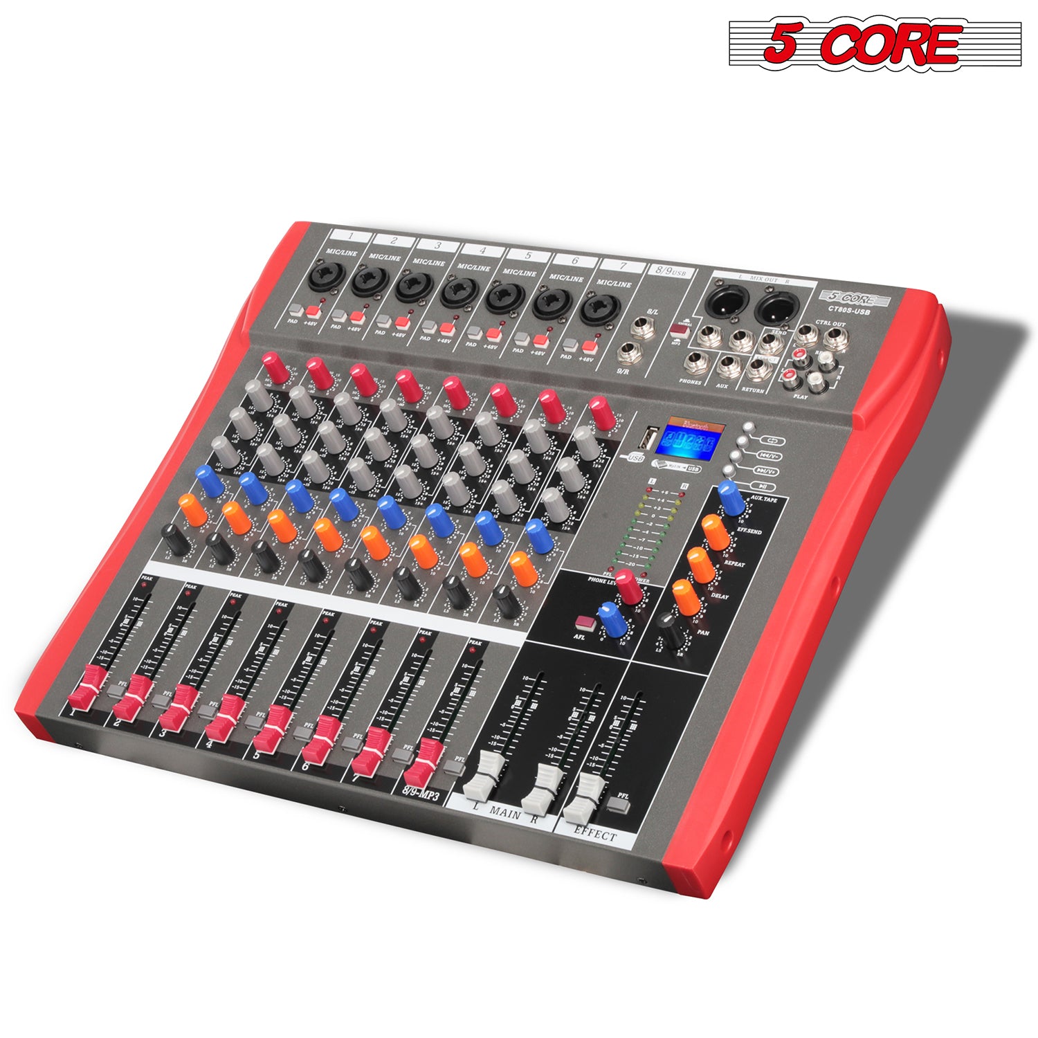 8 Channel DJ Audio Mixer Studio Equipment from 5 Core - 5 Core