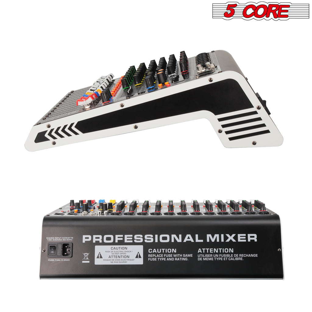 5 Core Audio DJ Mixer 12Ch Sound Board w 99 DSP Effects - 5 Core