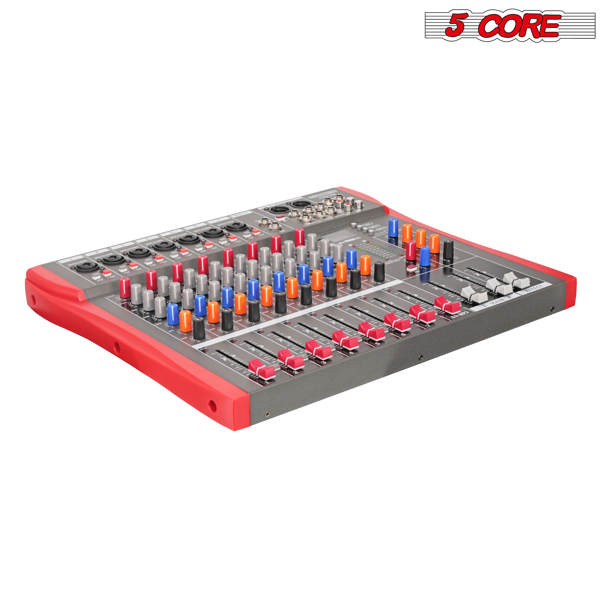 8 Channel USB Audio Mixer with Digital Effects and Bluetooth Connectivity.