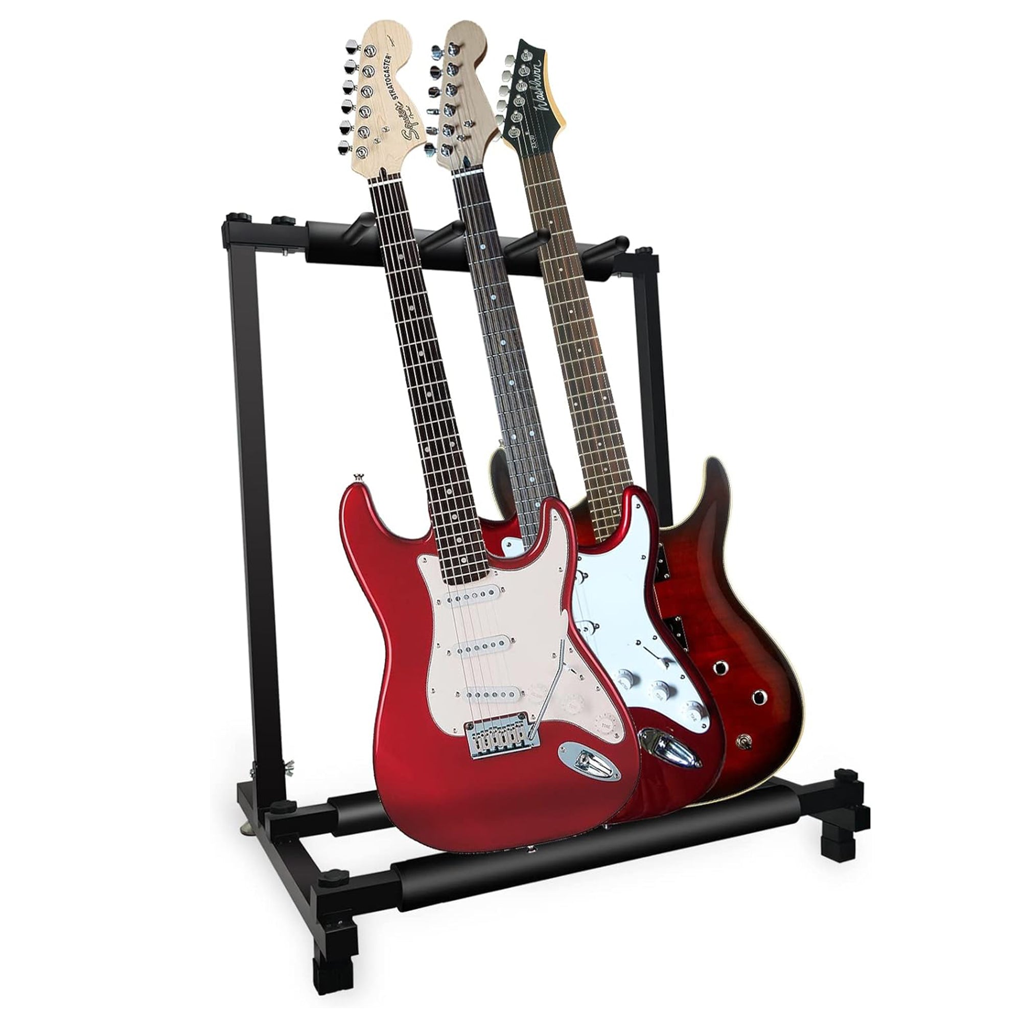 5Core Guitar Rack 3 Slot Multi Guitars Stands Floor Safe Storage for Electric Acoustic Flying V Guitars