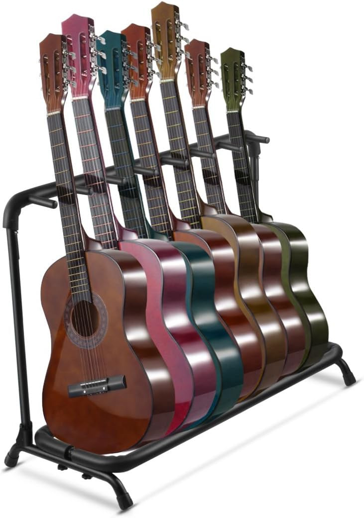 5Core Guitar Rack 7 Slot Multi Guitars Stands Floor Safe Storage for Electric Acoustic Flying V Guitars