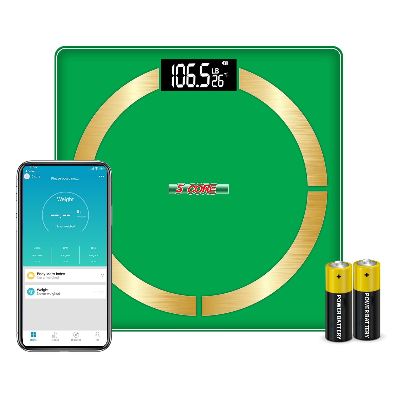5 Core Smart Weight Scale for Body Weight Digital Bathroom Scale BMI Weighing Bluetooth Body Fat Monitor Health Analyzer Sync with App -BBS 03 B SG