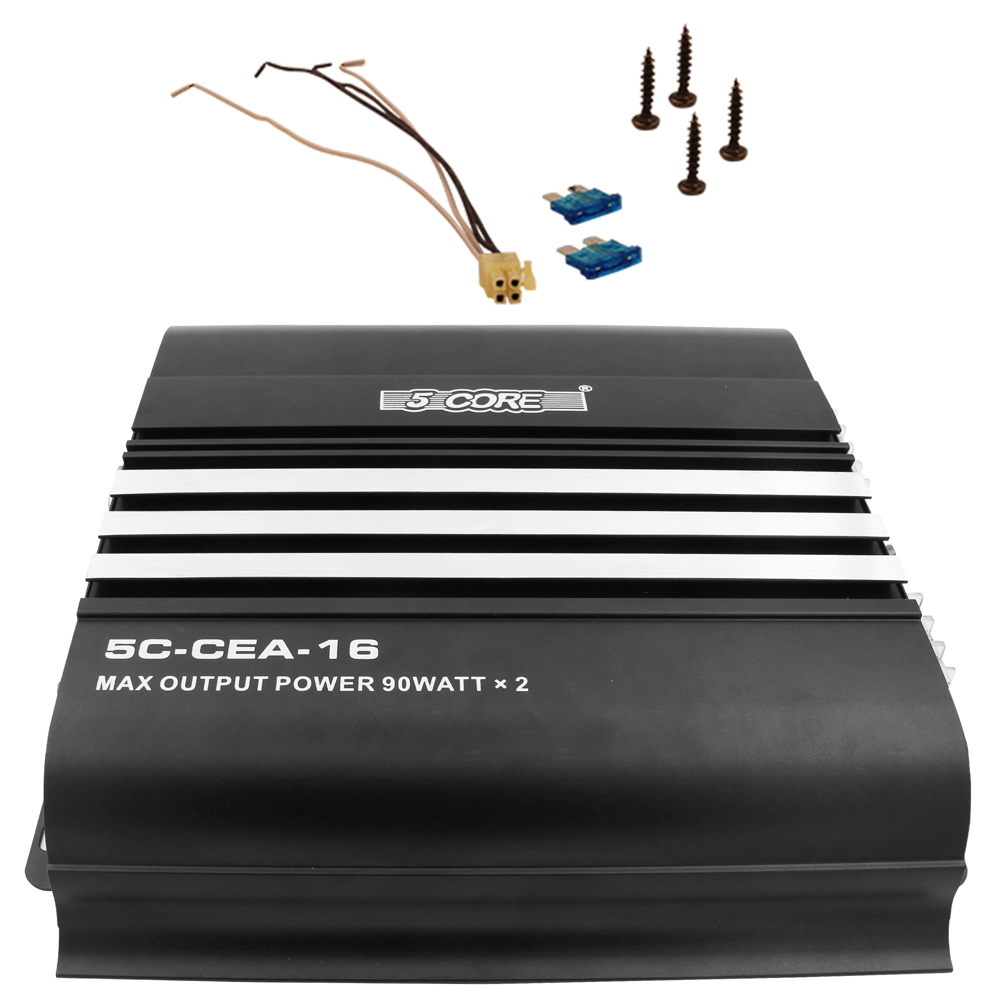 5 Core Car Amplifier 1800W Dual Channel Amplifiers Car Audio w MOSFET Power Supply Premium Amp with EQ Control Compact Car Audio System -CEA-16
