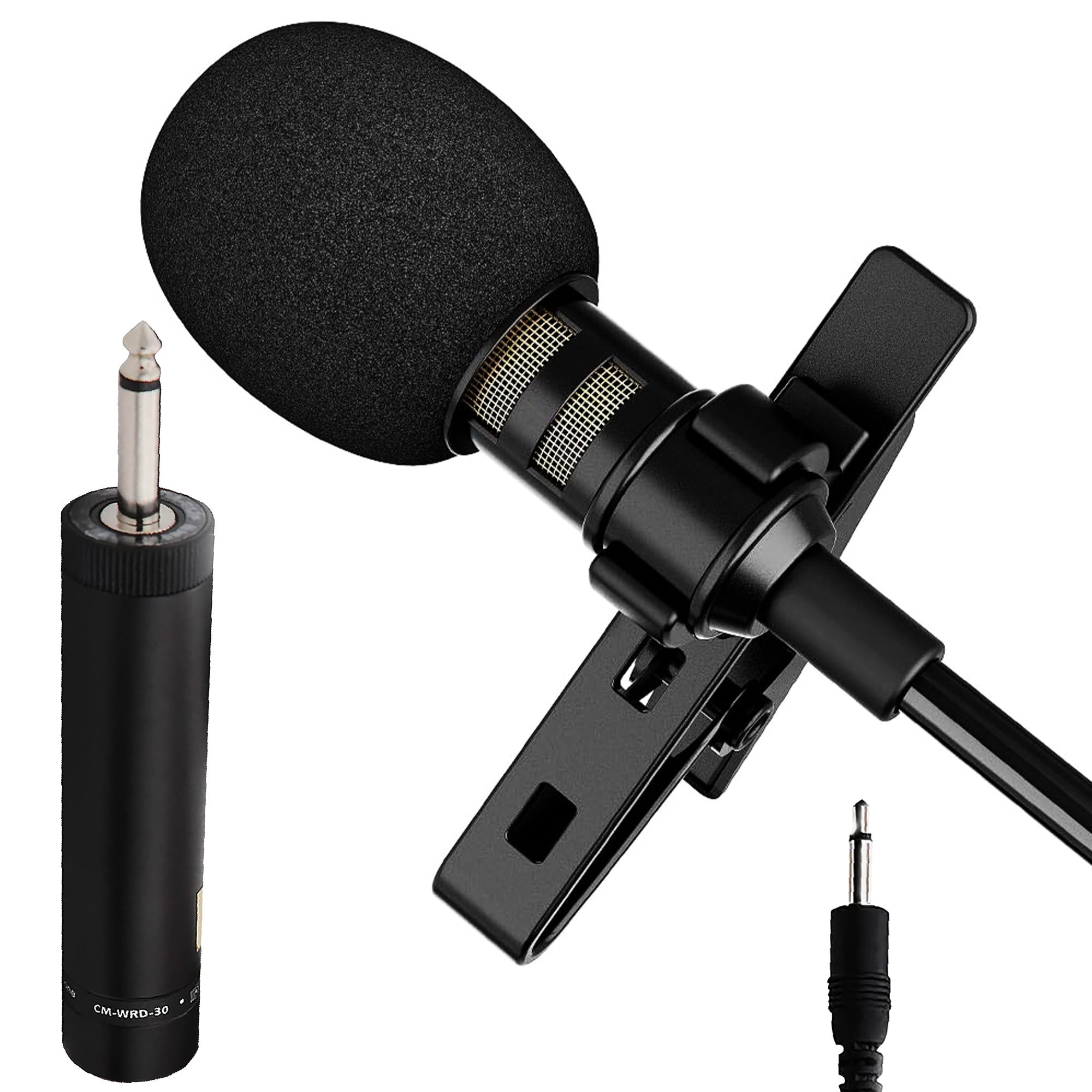 5 Core Lavalier Microphone for iPhone & Tablet External Clip On Mini Lapel Mic for Video Recording & Vlogging with 3.5mm Connector -CM-WRD 30