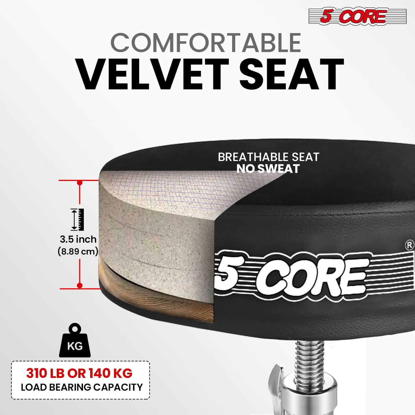 Comfortable drum chair with a velvet seat, thick cushioning, and high weight capacity for durability.