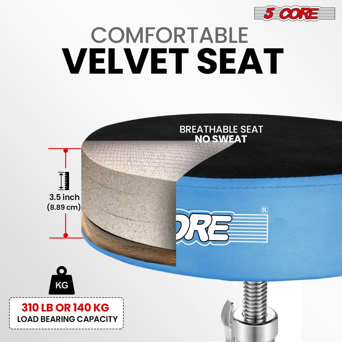 Velvet drum chair with thick padding, high weight capacity, and a durable design for maximum comfort.