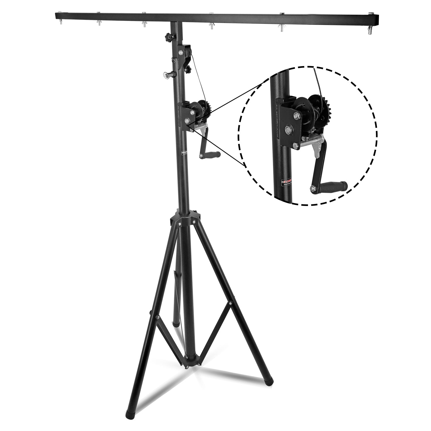 5Core DJ Light Stand Heavy Duty Crank up Height Adjustable 39 to 100 Inches T bar Stage Lights Stands Tall Lighting Tripod Mount Floor