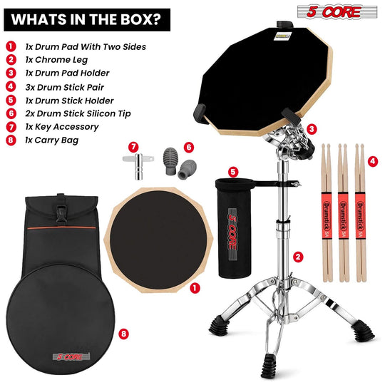 Complete your setup with our drum pad set, which includes all necessary accessories and detailed package information for a seamless experience