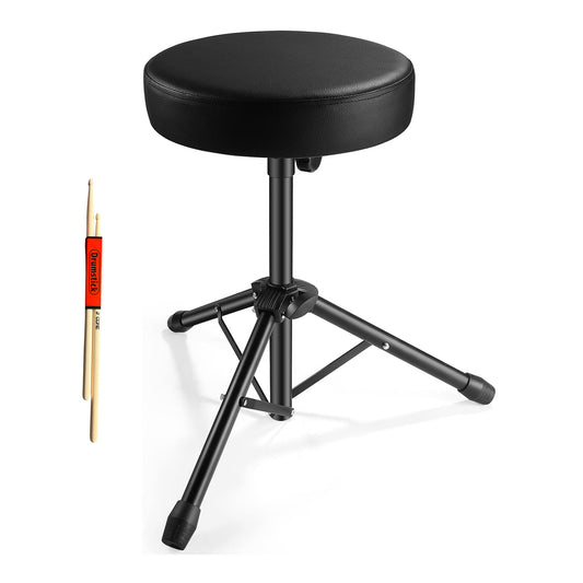 5 Core Drum Throne | Black Drum Chair| Height Adjustable Heavy Duty Upgraded Drum Stool with Extra Thick Comfortable Seat| Portable Drum Thrones for Adults & Children- DS 01 BLK
