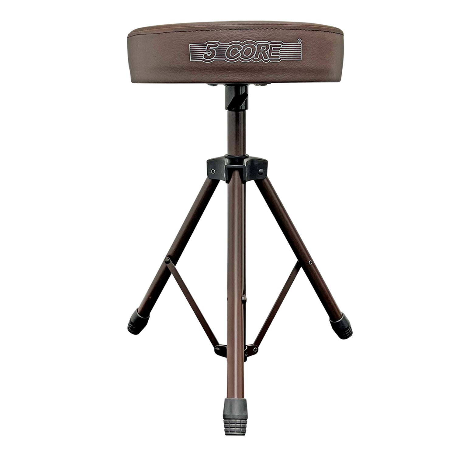 5 Core Drum Throne Guitar Stool Thick Padded Drummers Chair Piano Seat Brown