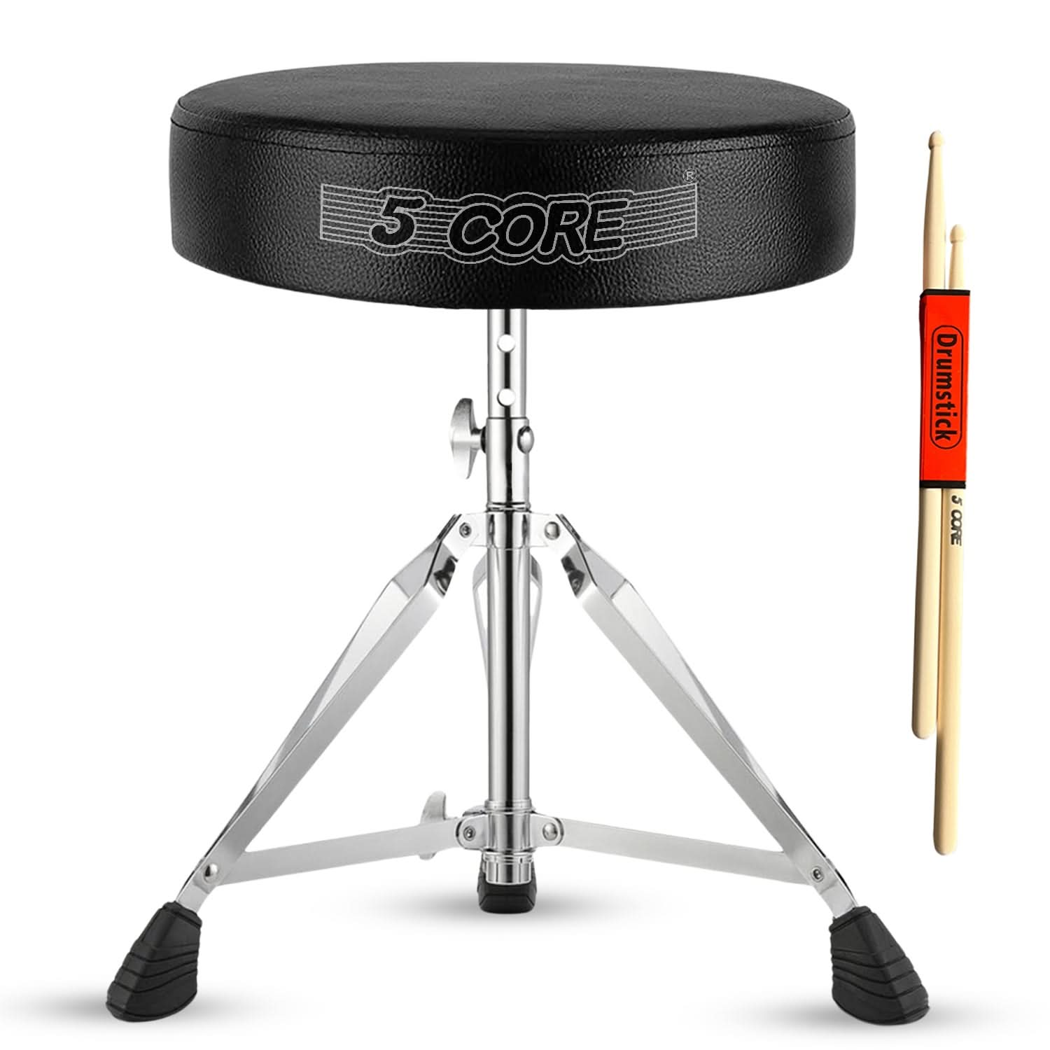 5Core Drum Throne Padded Adjustable Guitar Stool Drummer Seat for Adults & Kids