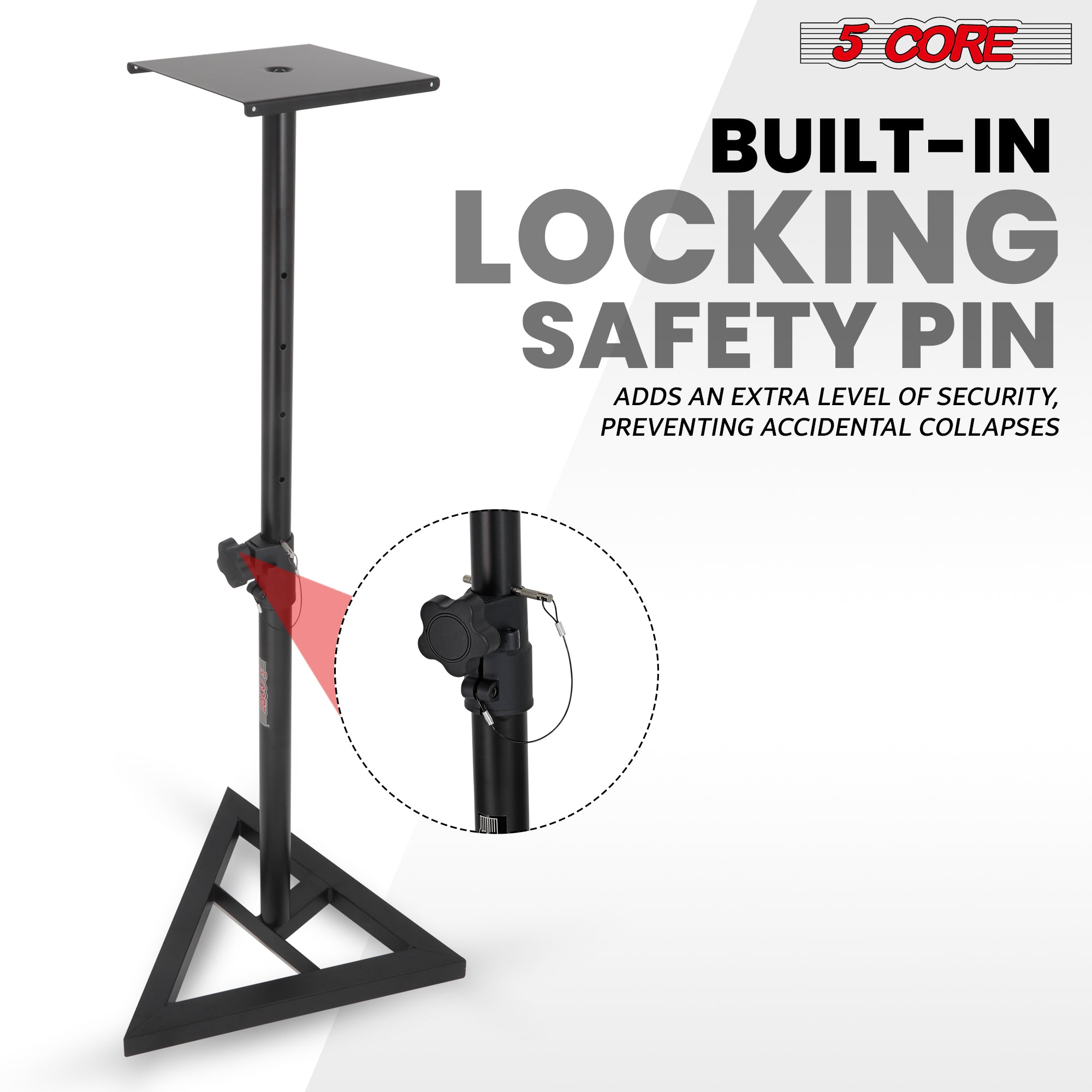 built-in locking safety pin