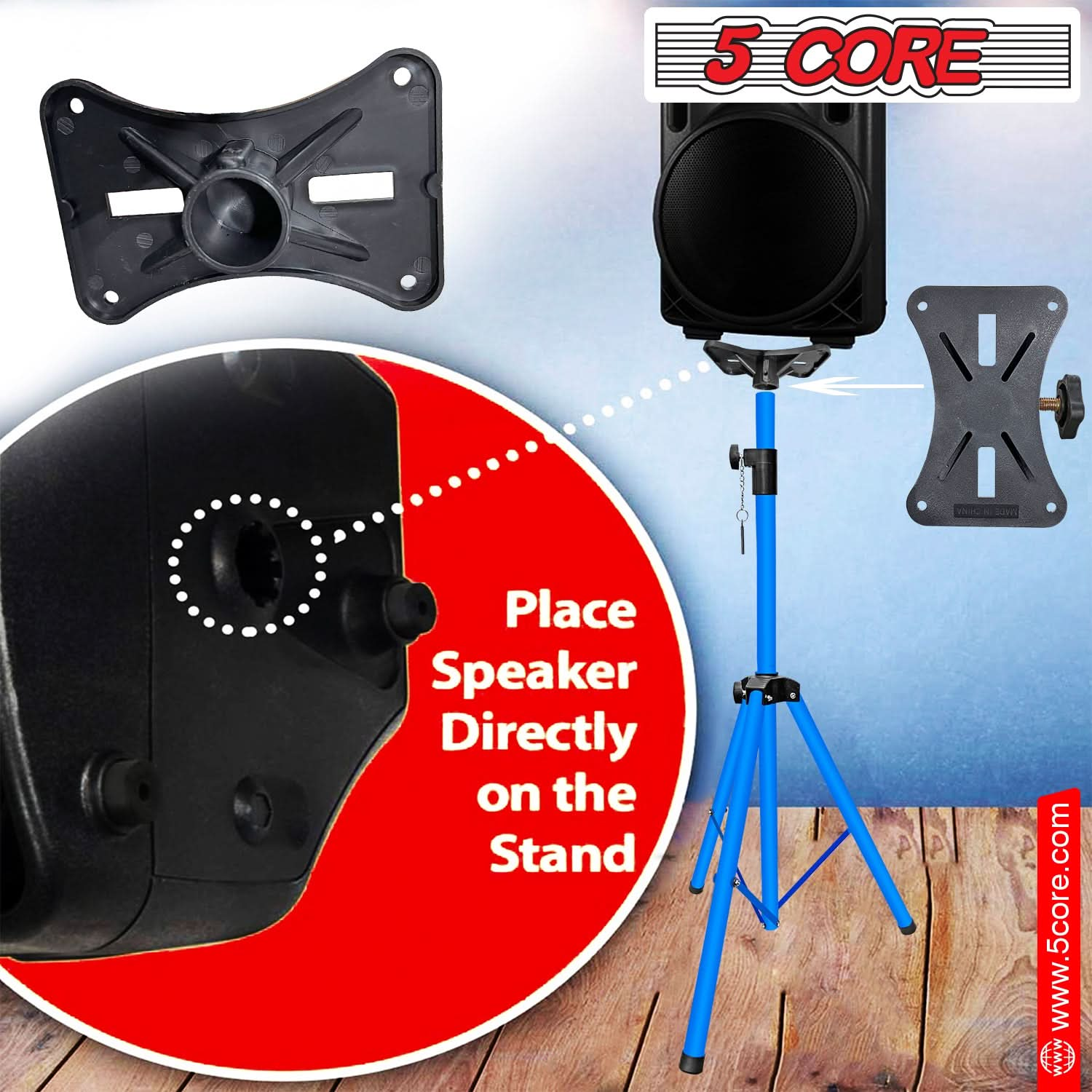 5Core Speaker Stand Tripod Tall Adjustable 72 Inch DJ Studio Monitor Stands Pole Mount