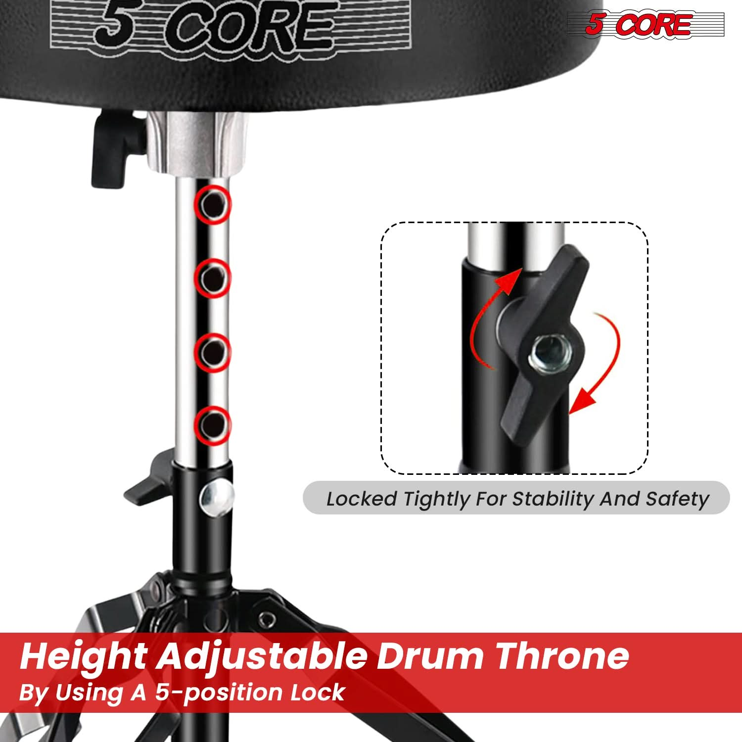 Upgrade your guitar setup with this stylish guitar stool featuring a convenient knob for adjustable height