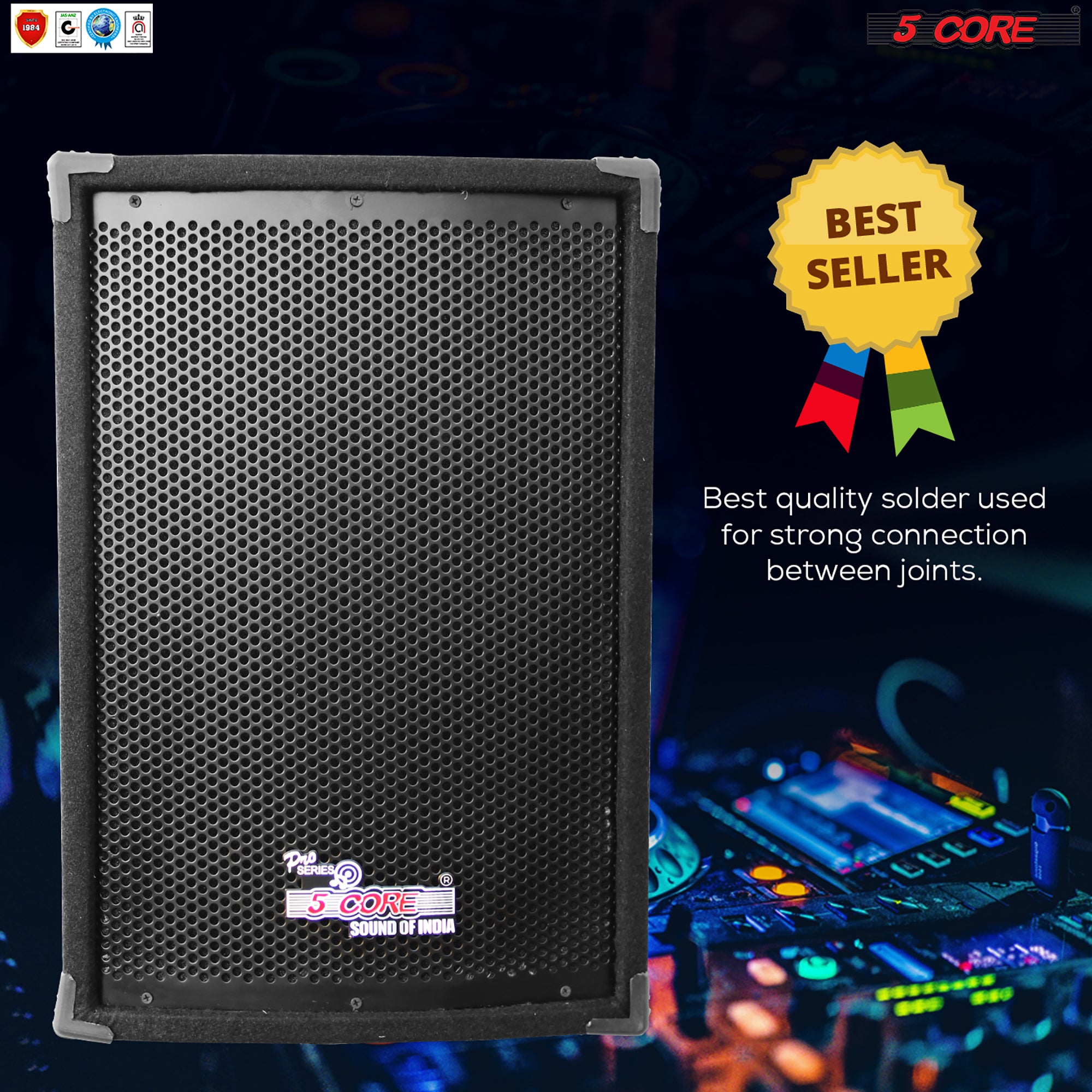 5 Core Portable Cabinet DJ Speaker System • 12" 2000W Passive 2 Way Loudspeaker • Full Range Audio