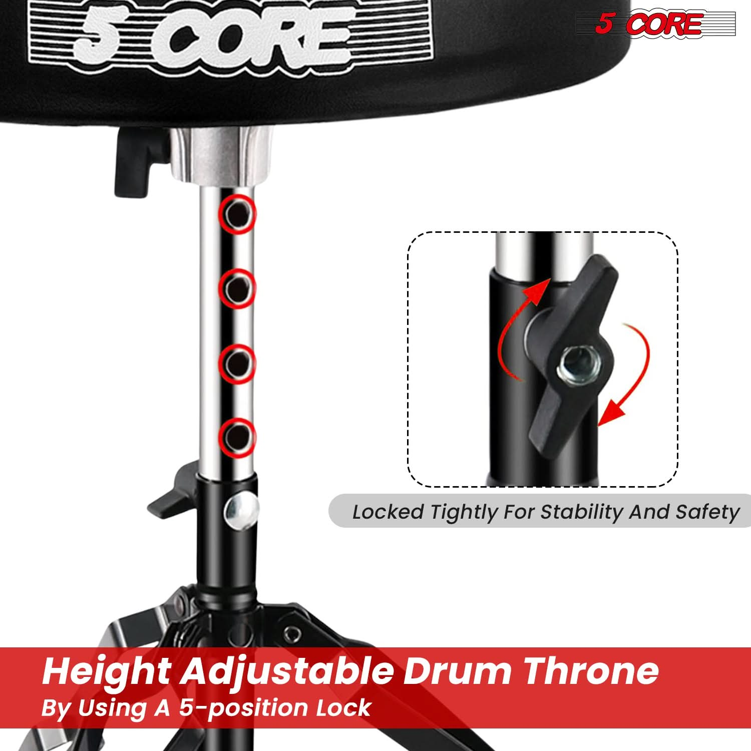 Upgrade your guitar setup with this stylish guitar stool featuring a convenient knob for adjustable height